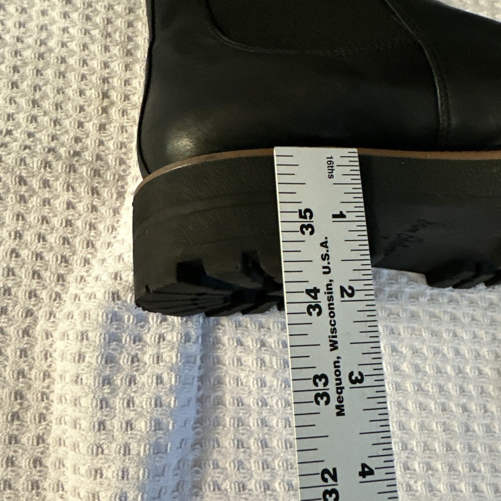 Sam Edelman Women's Laguna Lug-Sole Leather Chelsea Weatherproof Black Boot Sz 8 - Picture 11 of 13